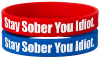 Stay Sober Red/White/Blue Wristbands Pack of 2 (Not Purchasable)