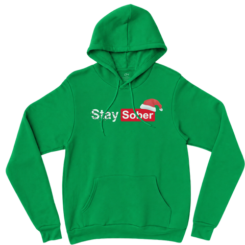 Stay Sober Christmas Green Hoodie!