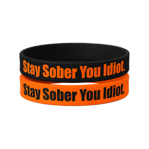 Stay Sober Orange / Black Wristbands Pack of 2 (Not Purchasable)